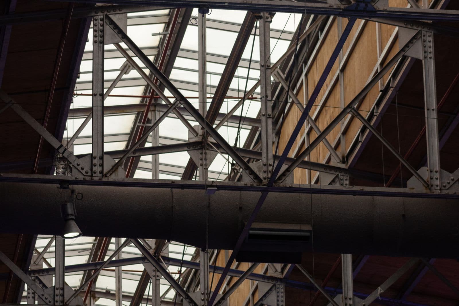 Interior of an industrial building shell under construction